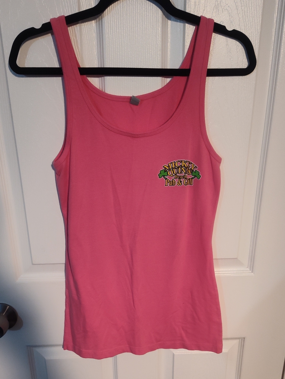 Next Level Apparel Pink Logo Scoop Neck Tank Top
